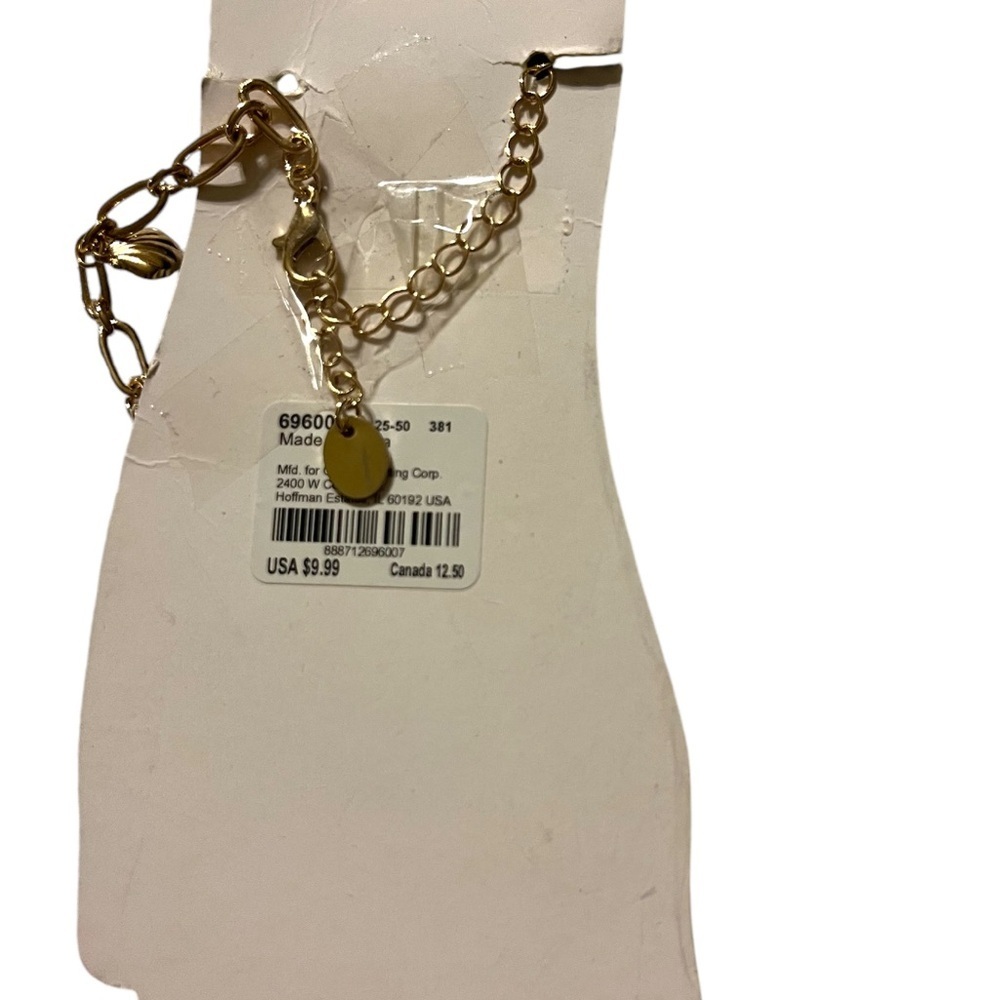 Dainty Nautical anklet - Anchor, Sun, Shell, Sand dollar Charm - Picture 2 of 2